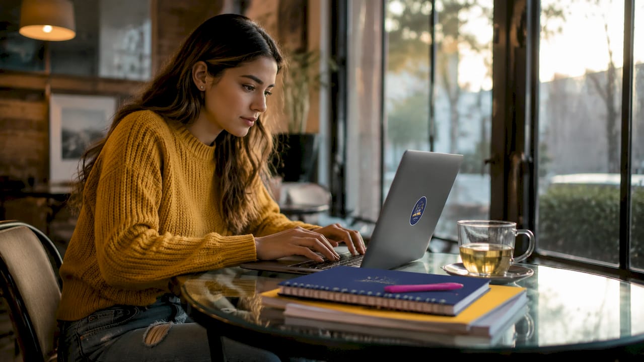 Student practicing essay writing by hand
